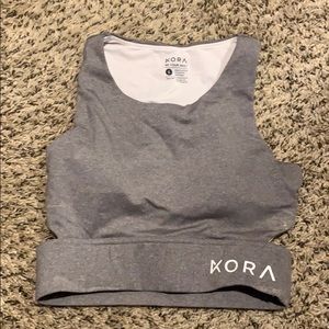 KORA workout sports bra/top backless— gray